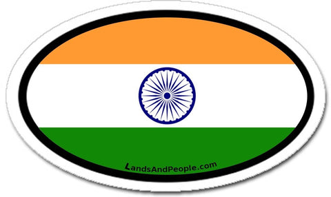 India Flag Sticker Oval