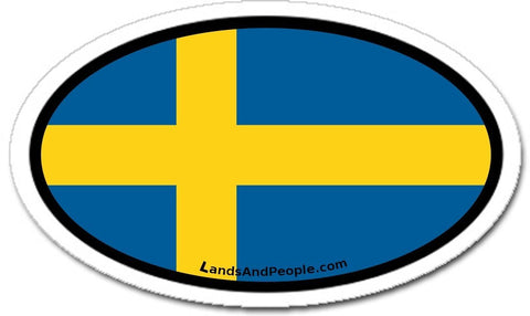 Sweden Swedish Flag Sticker Decal Oval
