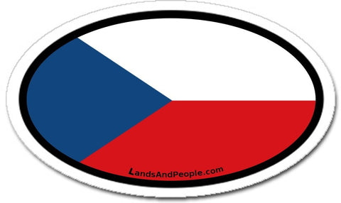 Czech Republic Flag Sticker Decal Oval