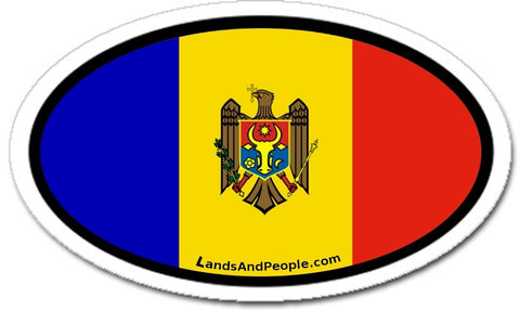 Moldova Flag Sticker Oval