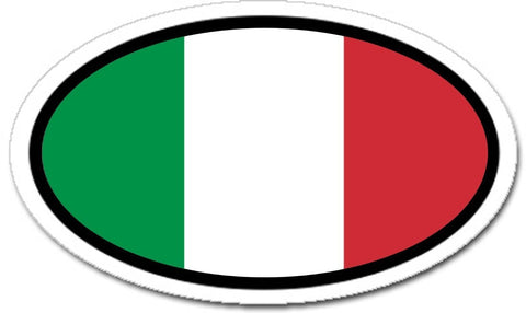Italian Flag Car Bumper Vinyl Sticker Oval
