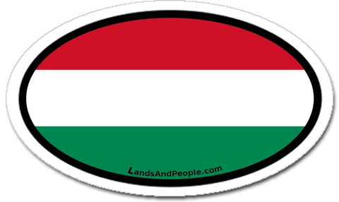 Hungary Flag Sticker Oval