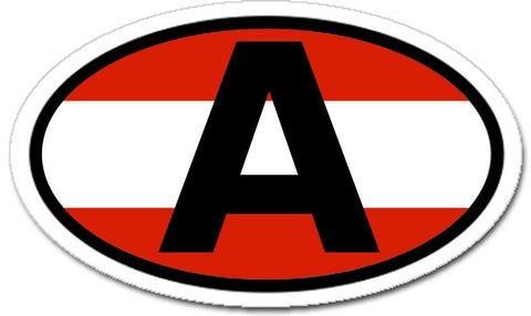A Austria Austrian Flag Car Bumper Sticker Oval