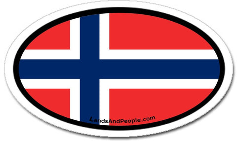 Norway Flag Car Sicker Decal Oval