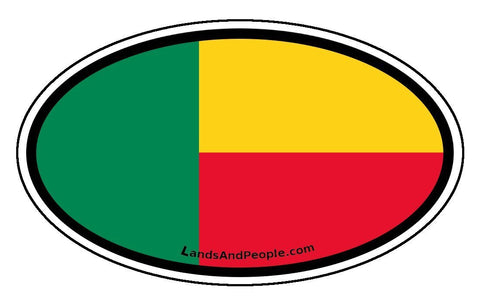 Benin Flag Sticker Decal Oval