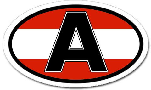 A Austria and Austrian Flag Car Bumper Sticker Oval