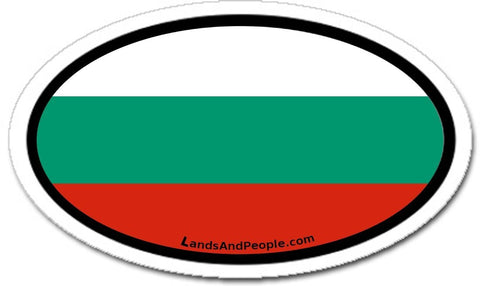 Bulgaria Flag Car Bumper Sticker Decal Oval