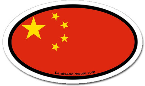 China Chinese Flag Car Sticker Oval