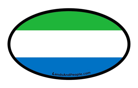 Sierra Leone Flag Car Sticker Oval