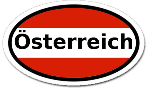 Austria Österreich and Austrian Flag Car Bumper Sticker Oval