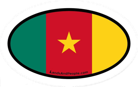 Cameroon Flag Sticker Oval