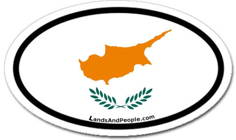 Cyprus Flag Sticker Oval