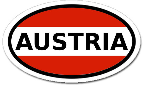 Austria Flag Car Bumper Sticker Decal Oval