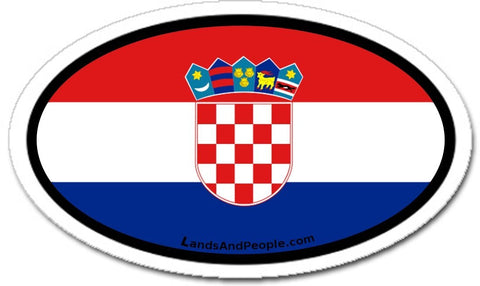 Croatia Flag Car Bumper Sticker Decal Oval