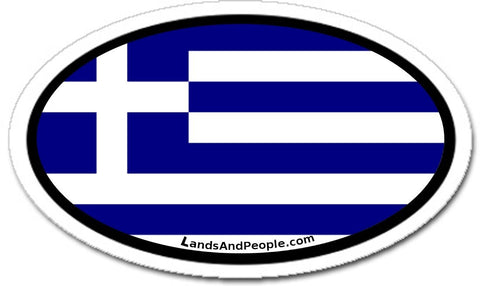 Greece Greek Flag Sticker Oval