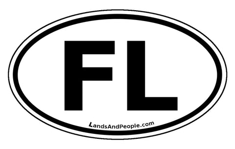 FL Florida State Car Vinyl Sticker Decal Oval