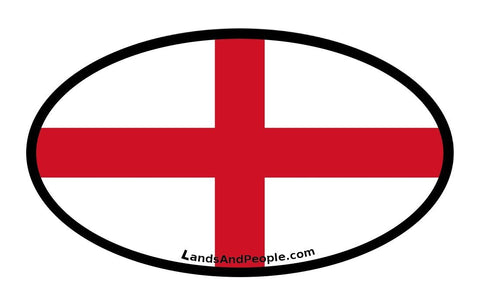 England English Flag Car Sticker Decal Oval