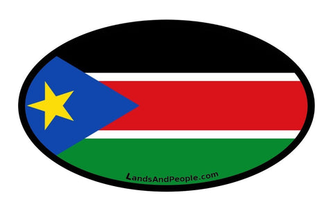 South Sudan Flag Car Sticker Oval