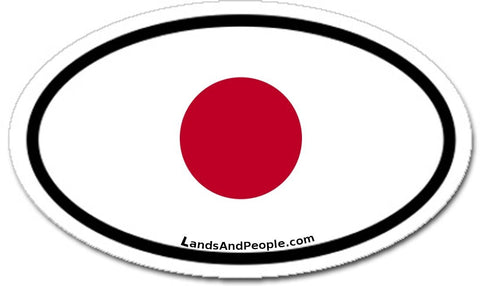 Japan Flag Car Sticker Decal Oval