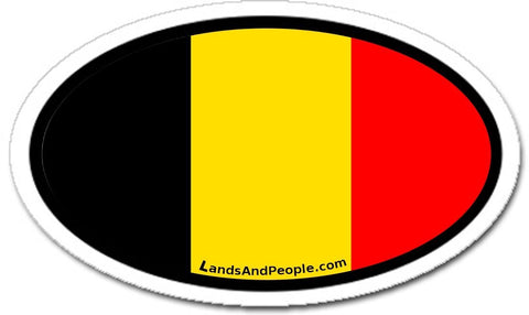 B Belgium Belgian Flag Car Bumper Sticker Decal Oval