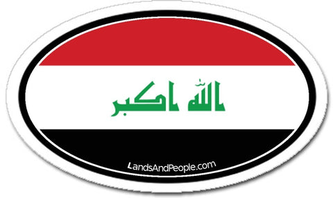 Iraq Flag Sticker Oval