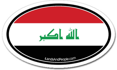 Iraq Flag Sticker Oval