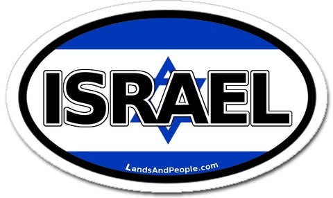 Israel Israeli Flag Car Sticker Decal Oval