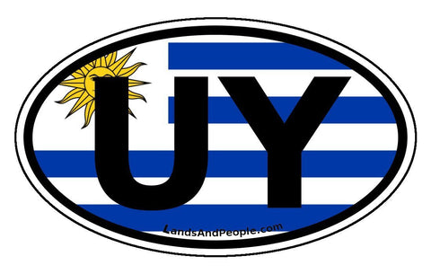 UY Uruguay Flag Car Bumper Sticker Decal