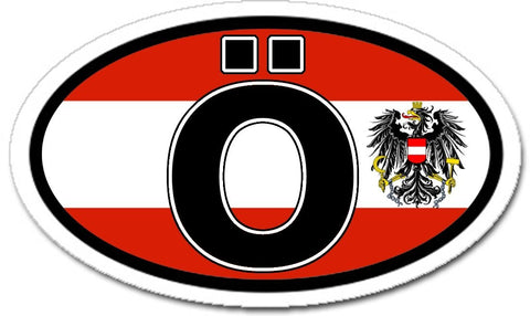 Ö Austria Flag Sticker Oval