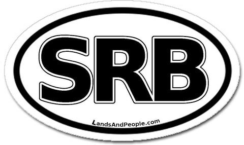 SRB Serbia Car Bumper Sticker Oval Black and White