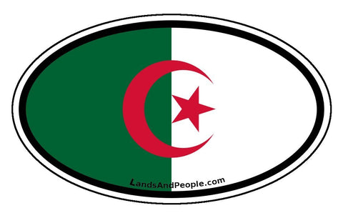 Algeria Flag Sticker Oval