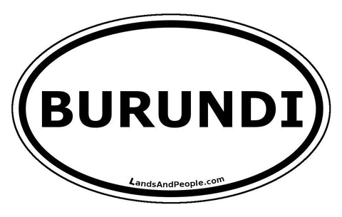 Burundi Sticker Oval Black and White