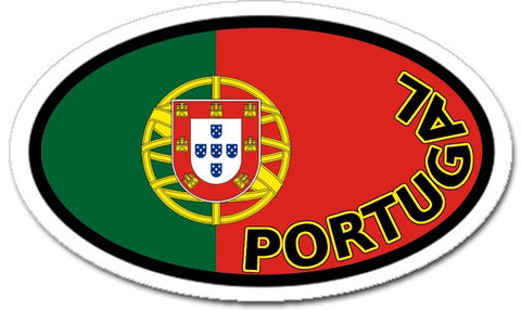 Portugal Portuguese Flag Sticker Oval