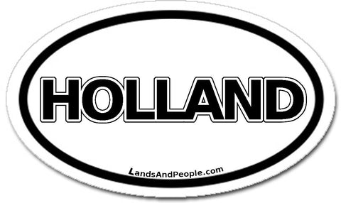 Holland Sticker Oval Black and White