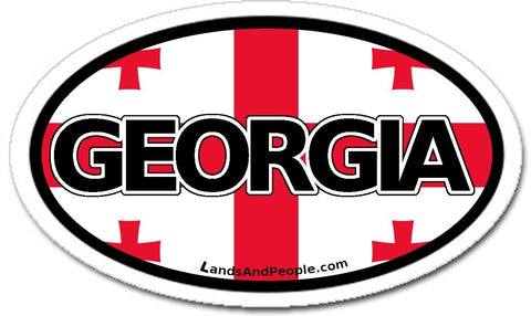 Republic of Georgia Flag Sticker Oval