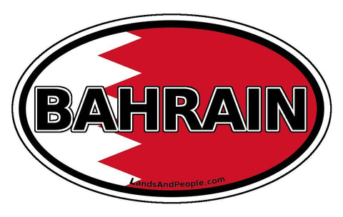 Bahrain Flag Sticker Oval