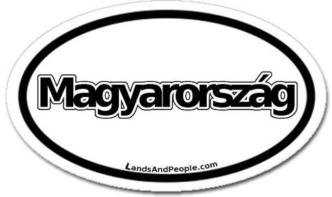 Magyarország Hungary Sticker Oval Black and White