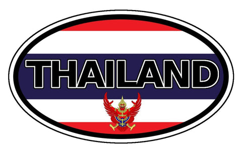 Thailand Flag Sticker Oval