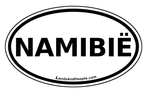 Namibië in Afrikaans Namibia Car Sticker Oval Black and White