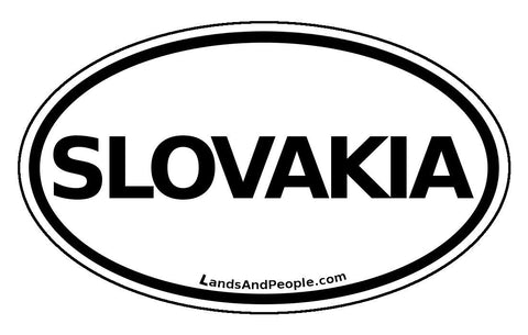 Slovakia Sticker Oval Black and White