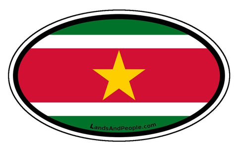Surinam Flag Car Bumper Sticker Decal