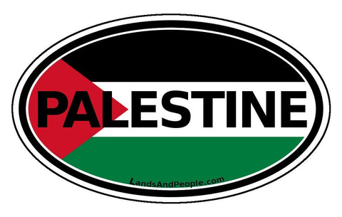 Palestine Flag Car Sticker Oval