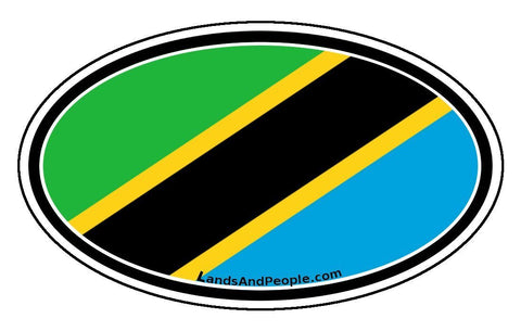 Tanzania Flag Car Sticker Oval