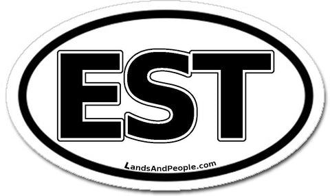 EST Estonia Car Sticker Decal Oval Black and White
