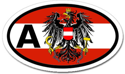 A Austria Austrian Eagle Flag Car Bumper Sticker Oval