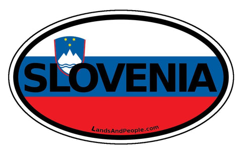 Slovenia Slovenian Flag Car Bumper Sticker Oval