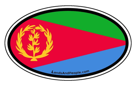 Eritrea Flag Car Bumper Sticker Oval
