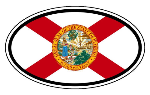 Florida State Flag Car Vinyl Sticker Decal Oval