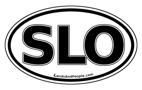 SLO Slovenia Car Bumper Sticker Oval Black and White