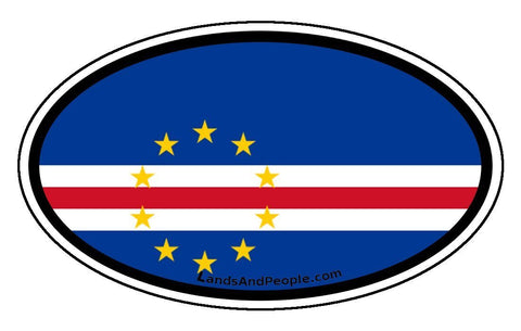 Cape Verde Cabo Verde Flag Sticker Oval